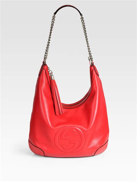 gucci soho red chain|Gucci soho denim bag.